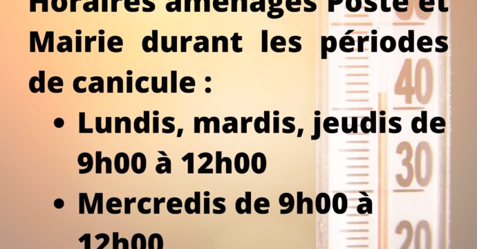 Canicule - horaires